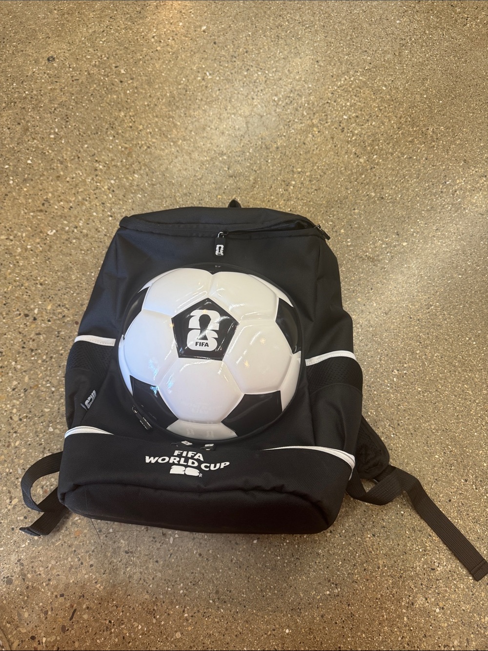 FIFA World Cup Kids Black Backpack with Soccer Ball Graphic